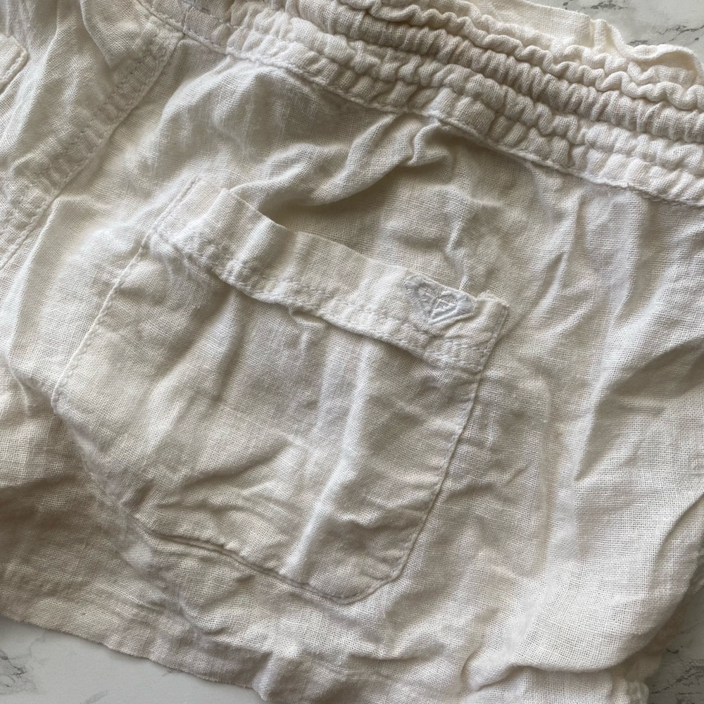 Roxy Drawstring White Cotton Bootie Oceanside Bea… - image 5